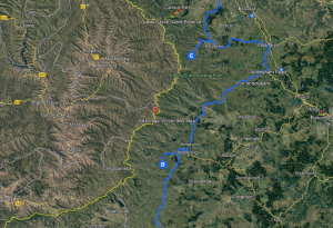 Zootour ZA 2015 Reiseroute Ausschnitt Sani Pass (Quelle: Google Earth)